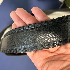 Black leather shoulder bag